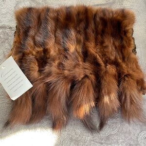 Vintage Marten fur full barrel muff with silk interior